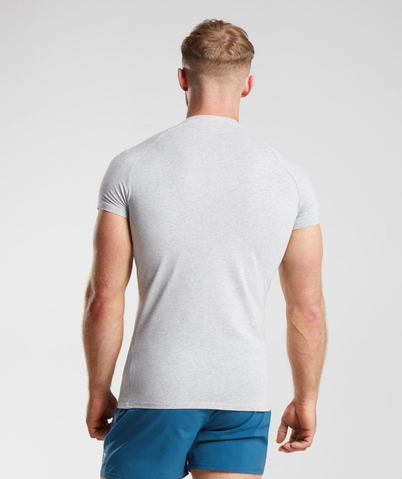 Men's Gymshark Apollo T-Shirts Light Grey | CA 18D7A0